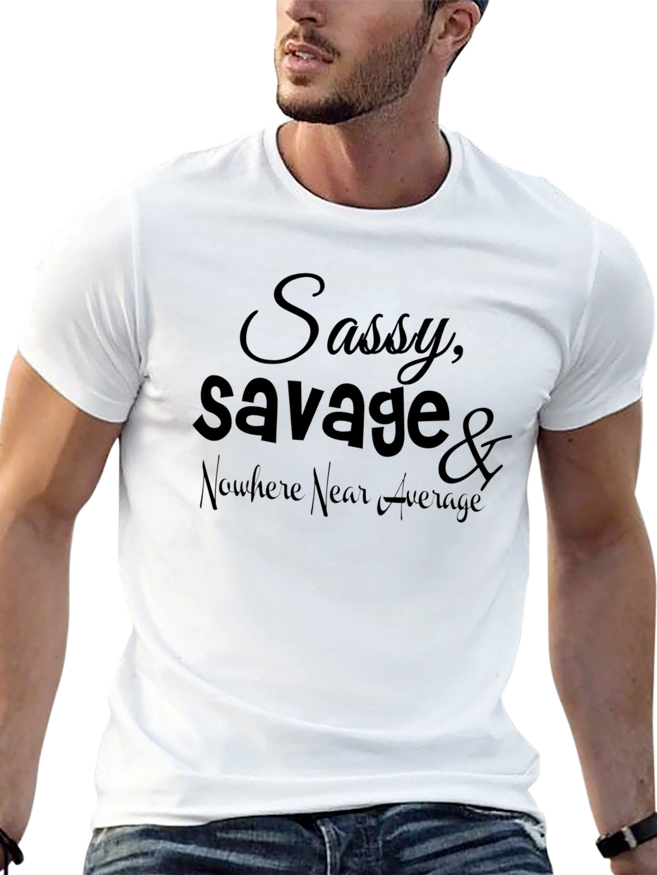 Black Sassy Savage Graphic Tee - Black view 13