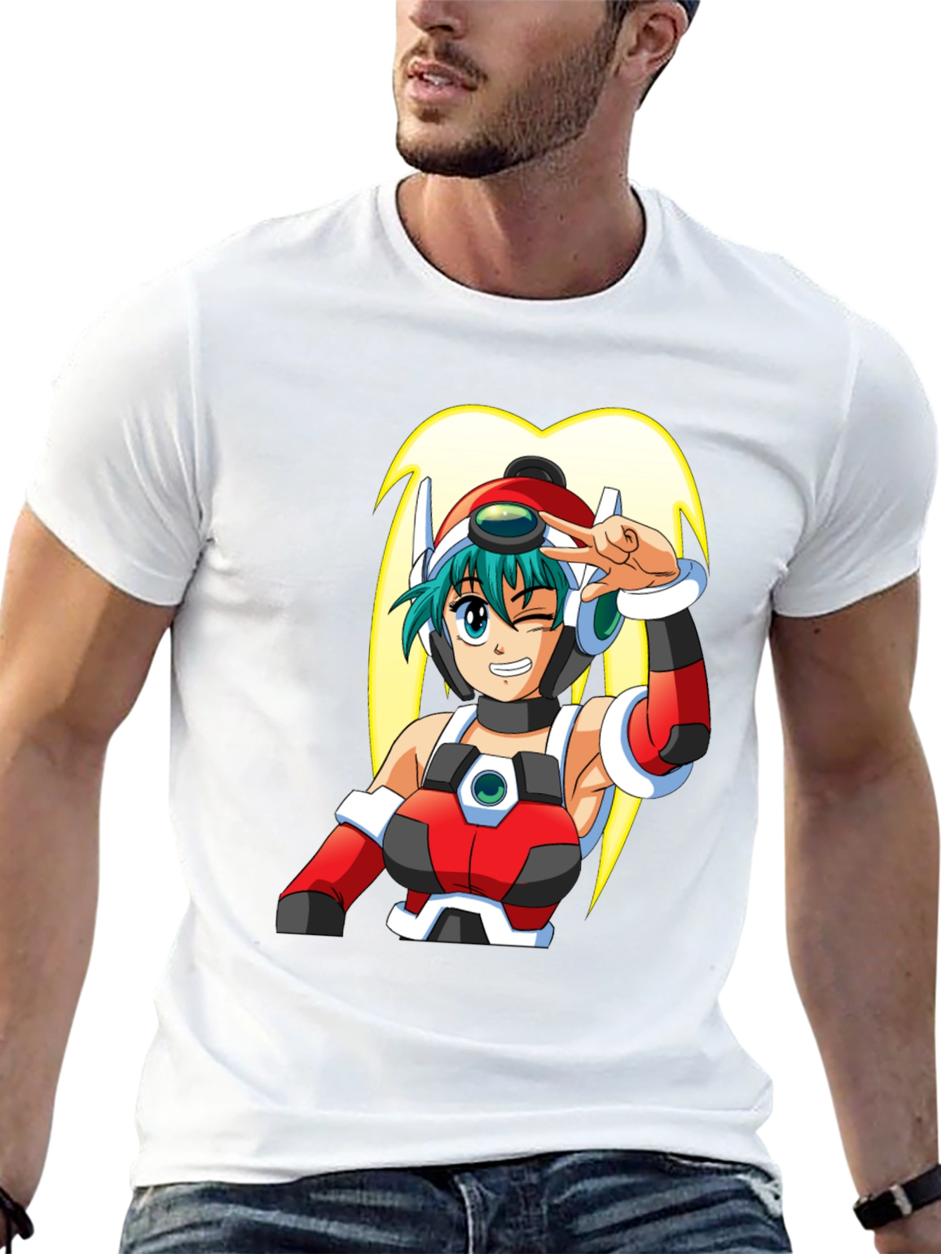 Black Anime Girl Graphic T-Shirt - Black Cotton Tee view 13