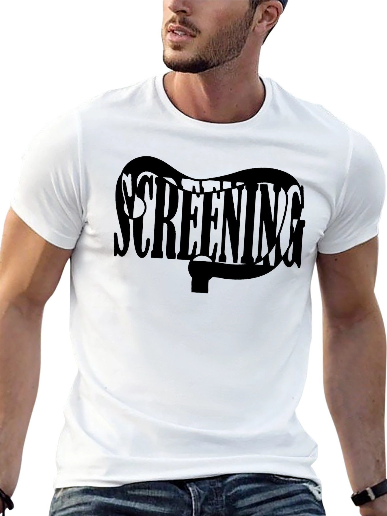 Black Screening Graphic Black T-Shirt view 13