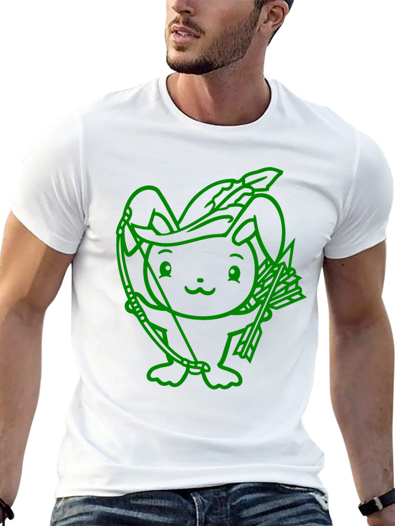 Black Robin Hood Bunny Graphic Tee view 13