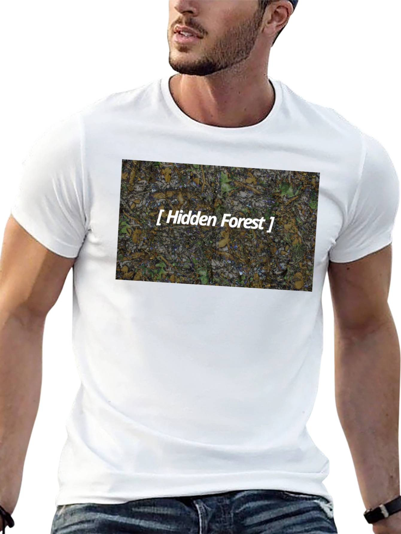 Black Hidden Forest T-Shirt - Nature Inspired Graphic Tee view 13