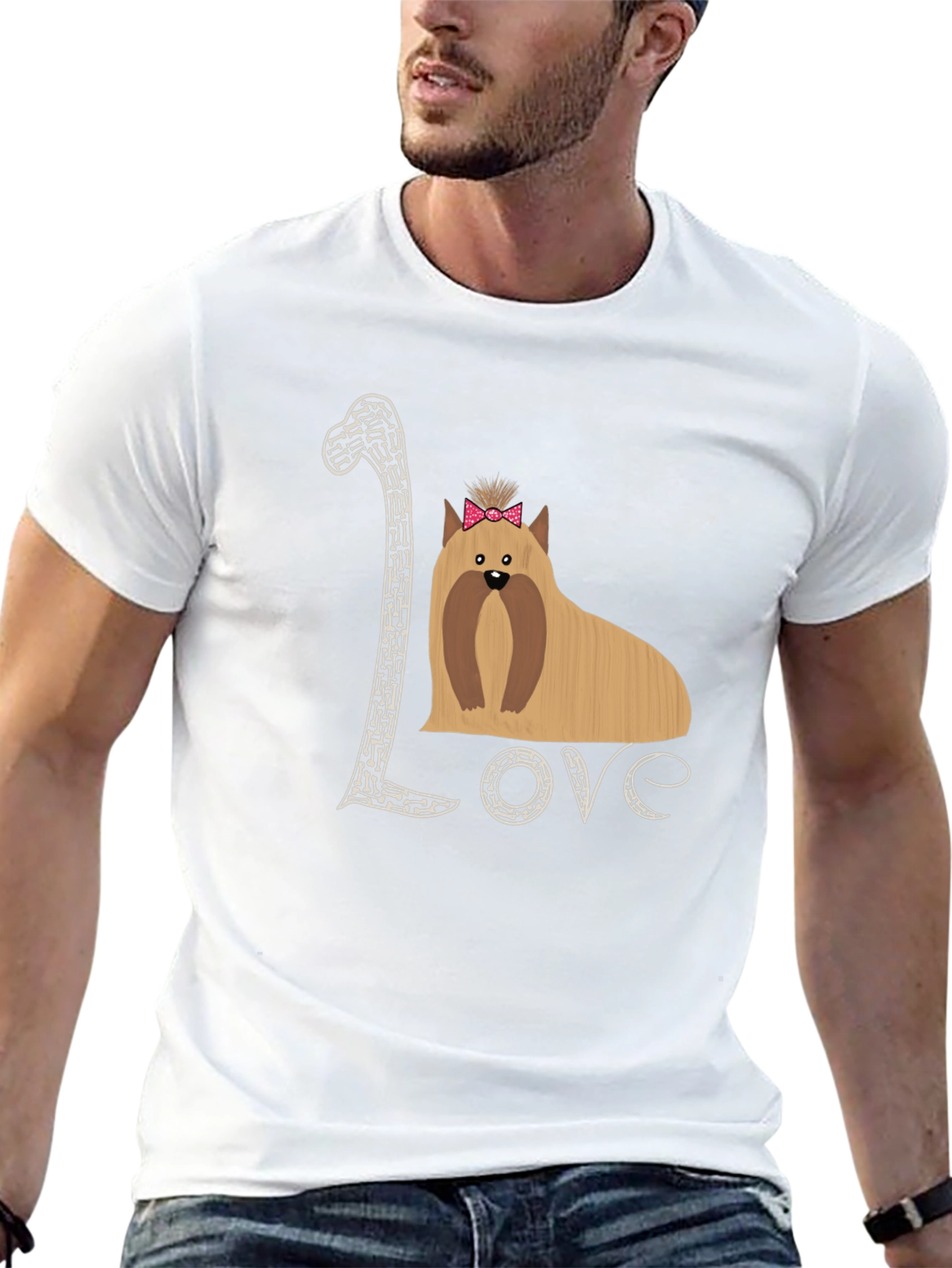Black Love Yorkshire Terrier Black T-Shirt view 13
