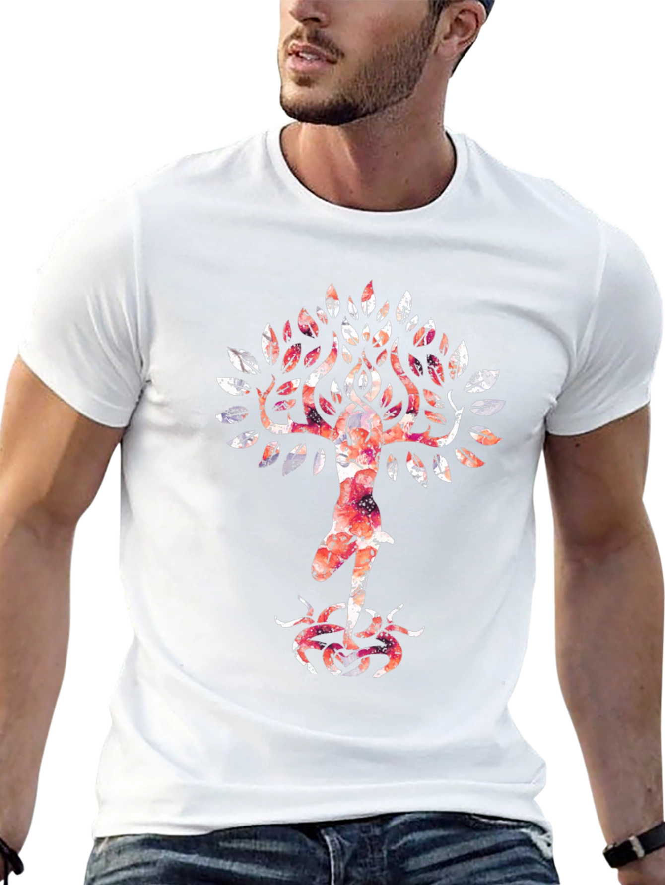 Black Tree Pose Graphic Tee - Yoga Inspired T-Shirt view 13