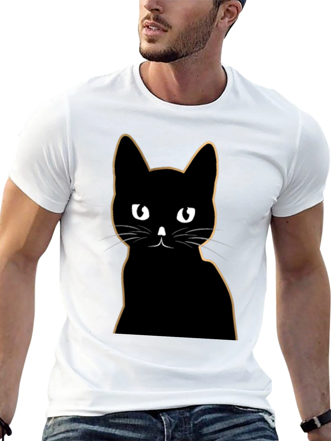 Black Black Cat Graphic Tee - Stylish & Unique view 13
