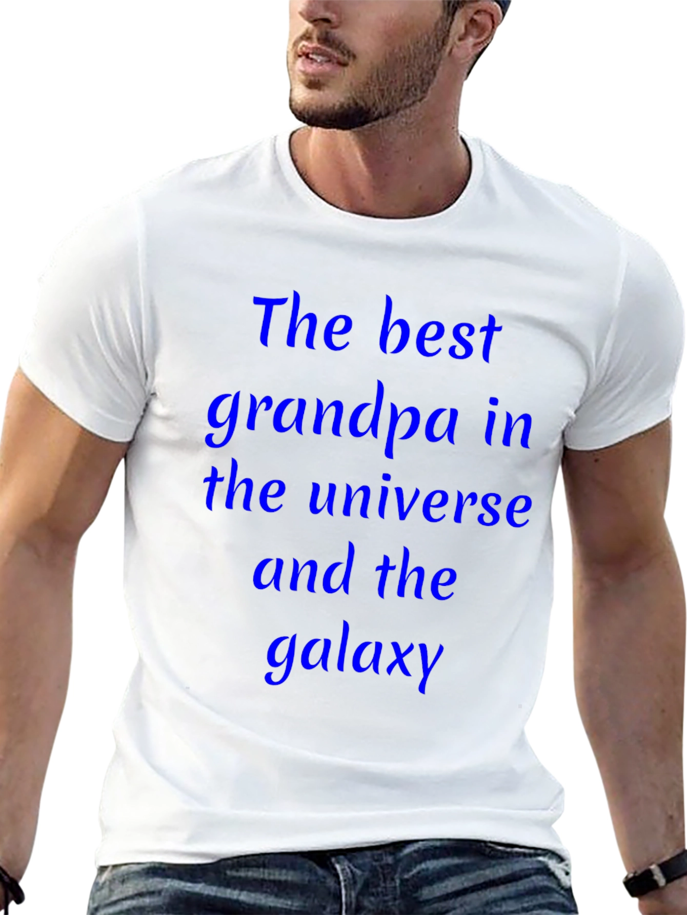 Black Best Grandpa T-Shirt: Universe and Galaxy Edition view 13