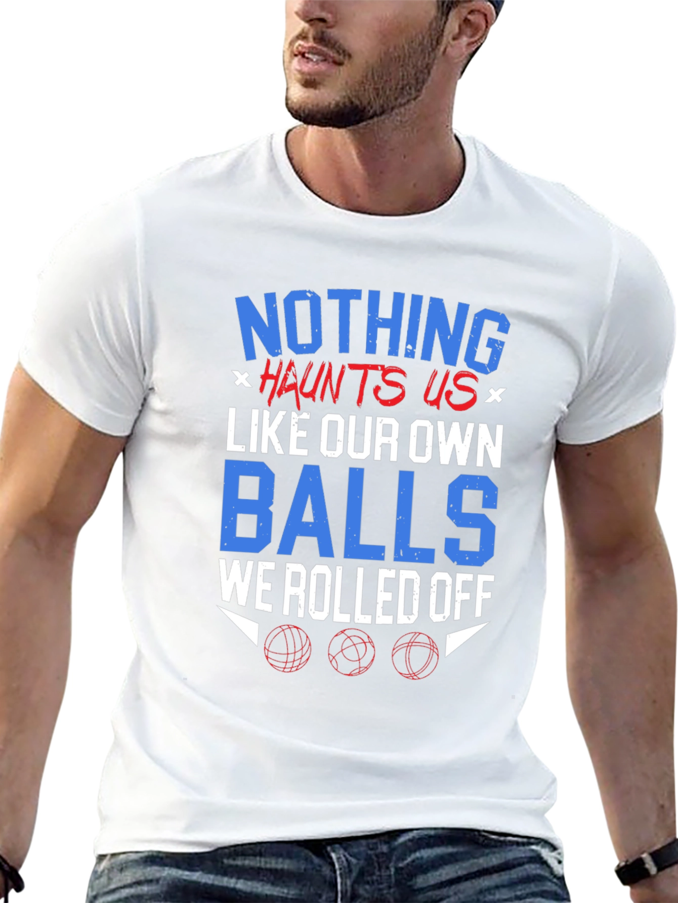 Black Nothing Haunts Us T-Shirt Funny Balls Graphic Tee view 13