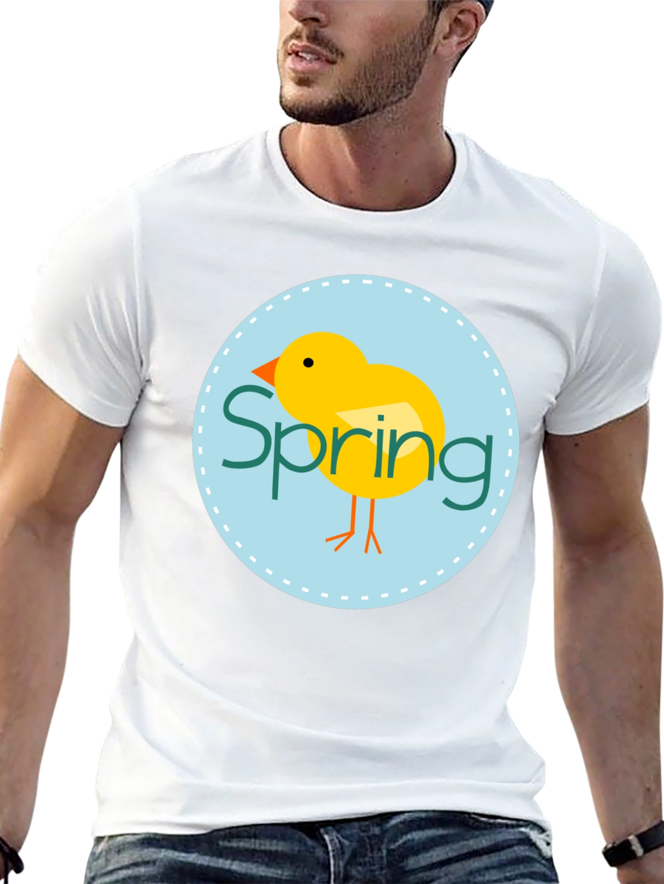 Black Spring Chick Graphic Tee - Unisex Black T-Shirt view 13