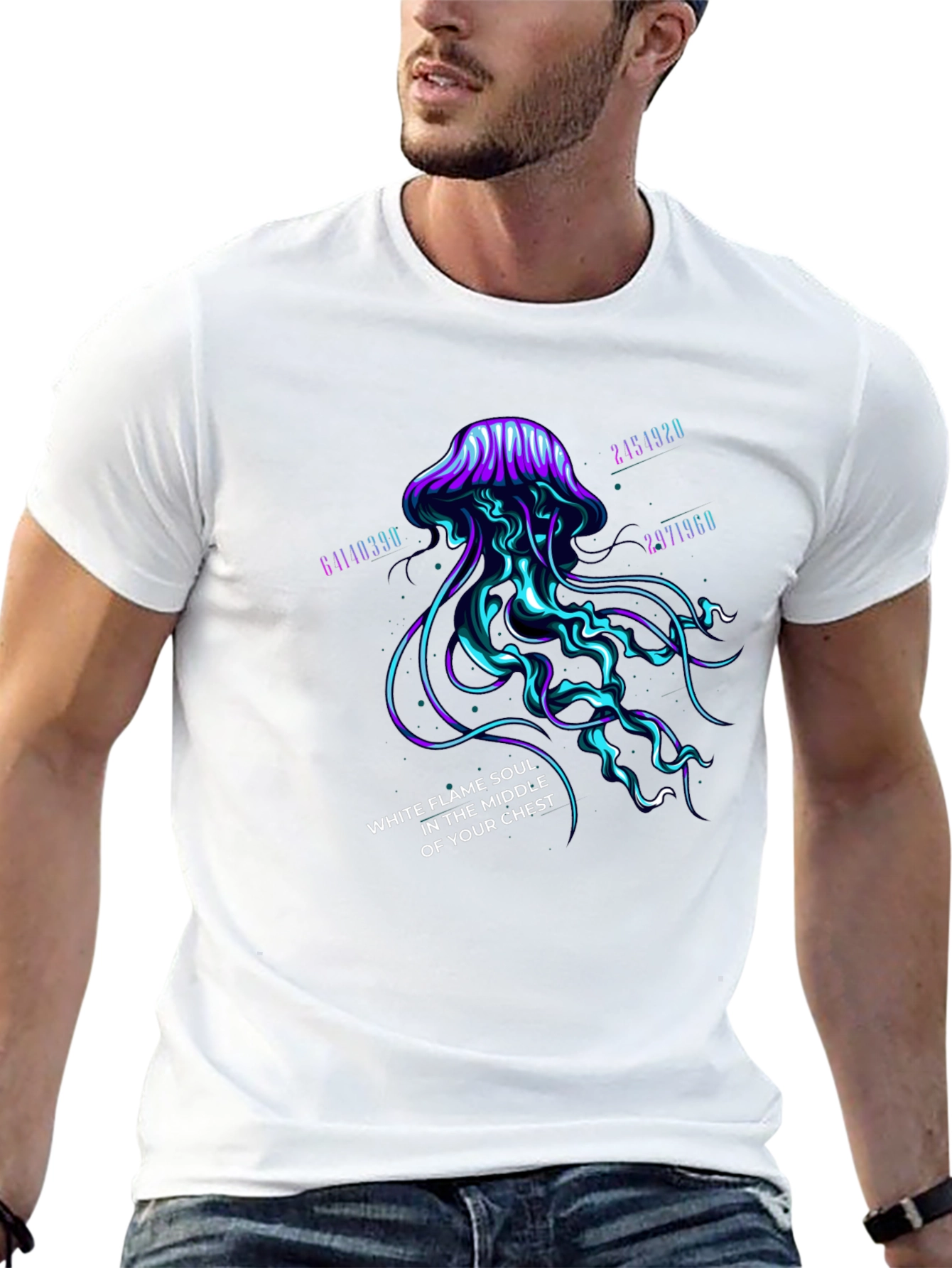 Black Mystic Jellyfish Graphic Tee - White Flame Soul Shirt view 13