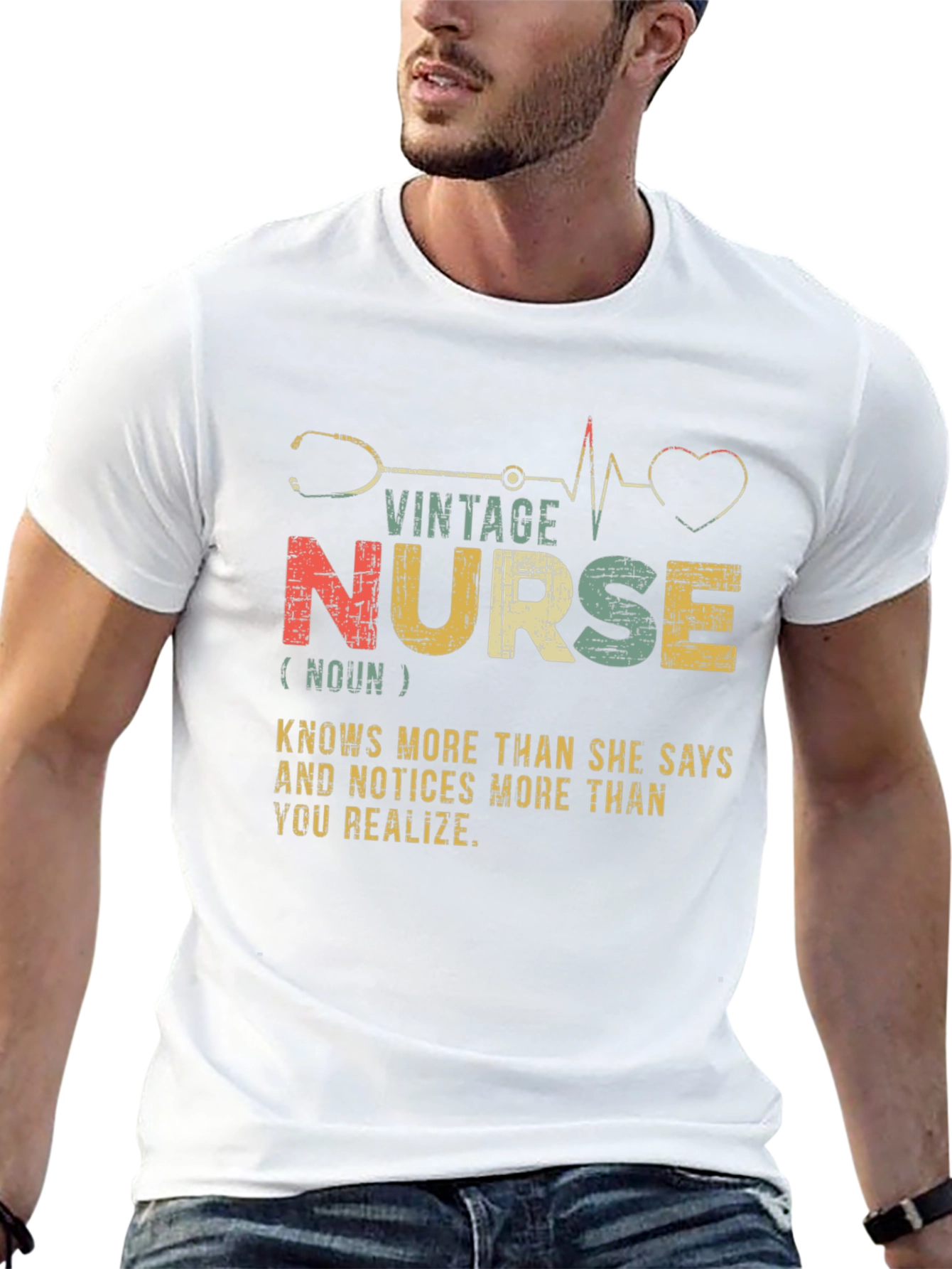 Black Vintage Nurse T-Shirt - Knows More Than She Says! view 13