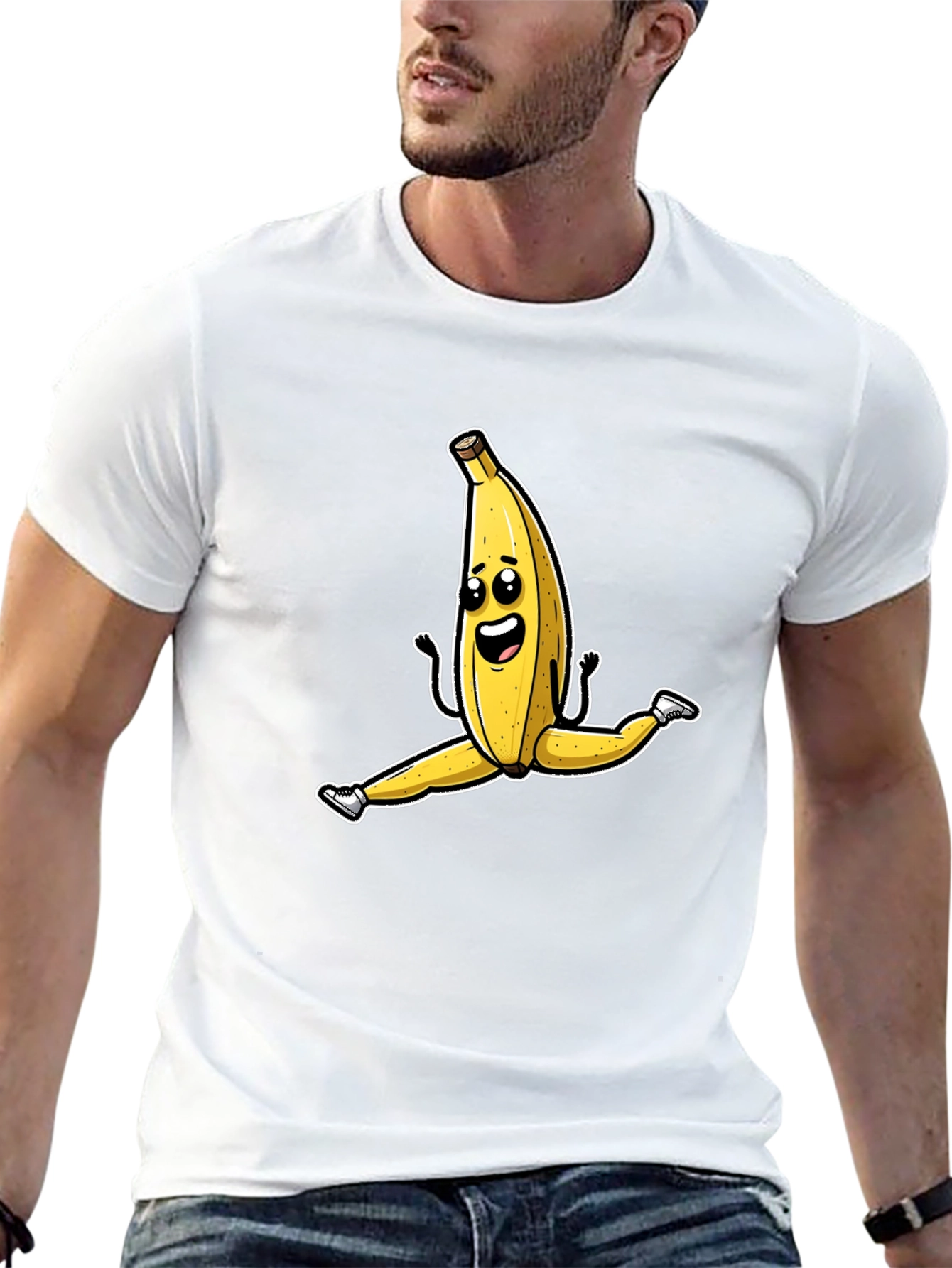 Black Banana Split T-Shirt - Funny Fruit Cartoon Tee view 13
