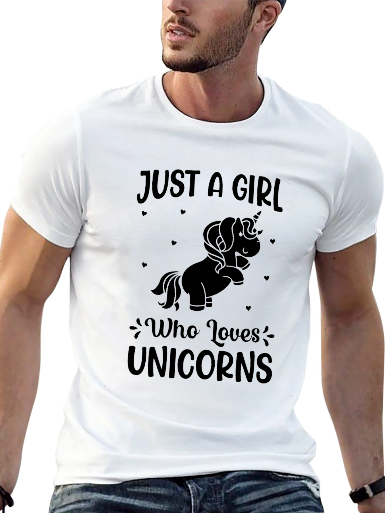 Black Unicorn Lover T-Shirt - Just A Girl Who Loves Unicorns view 13