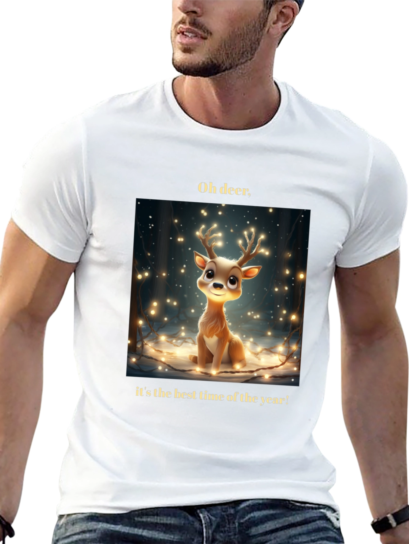 Black Oh Deer! Christmas T-Shirt - Best Time of Year view 13