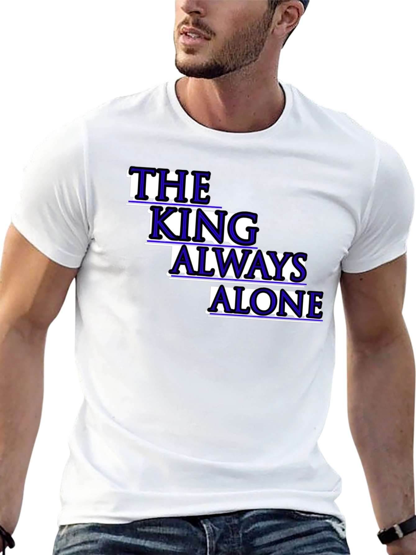 Black The King Always Alone Graphic Tee view 13