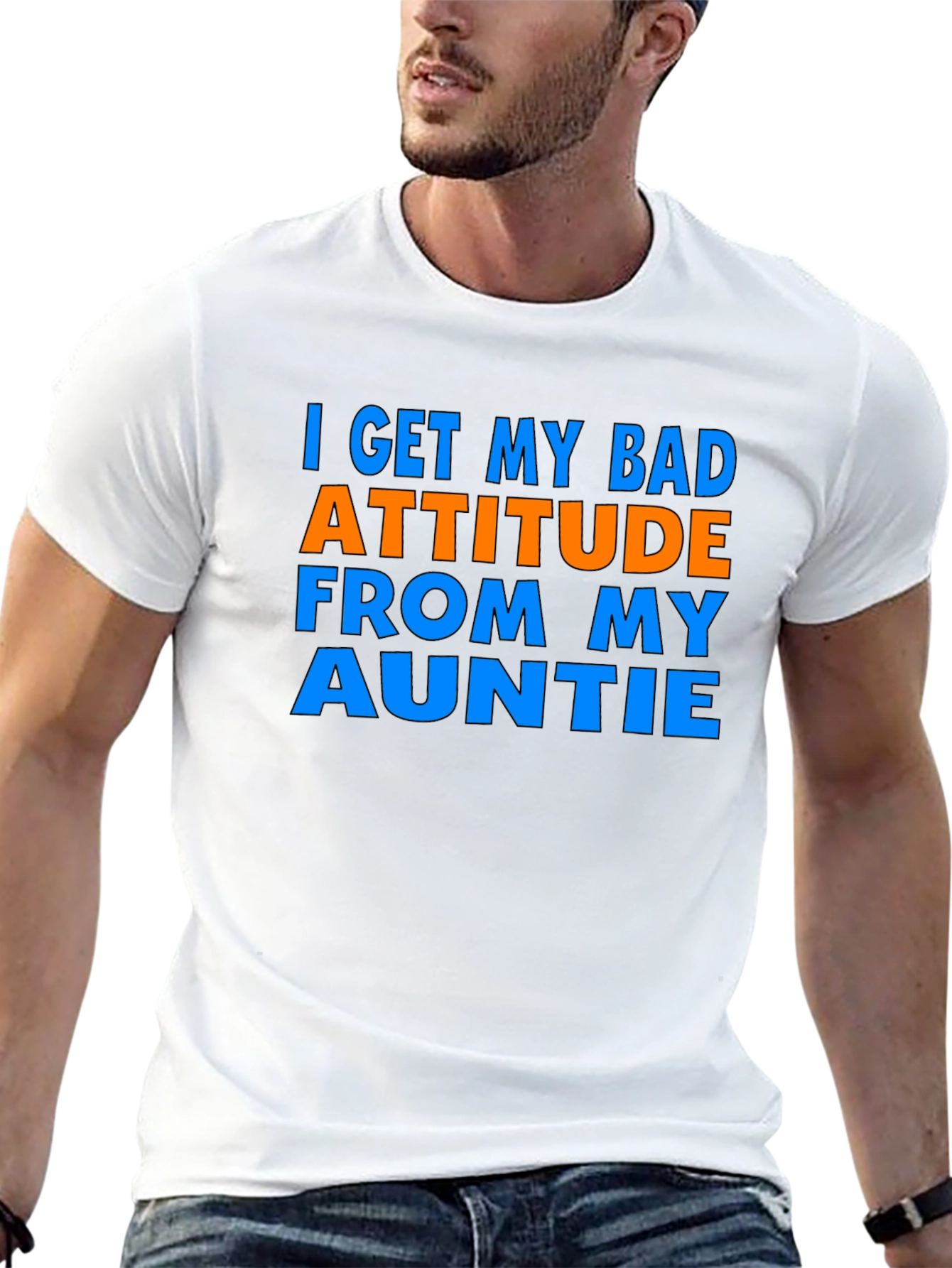 Black Bad Attitude Auntie T-Shirt - Sarcastic Novelty Tee view 13