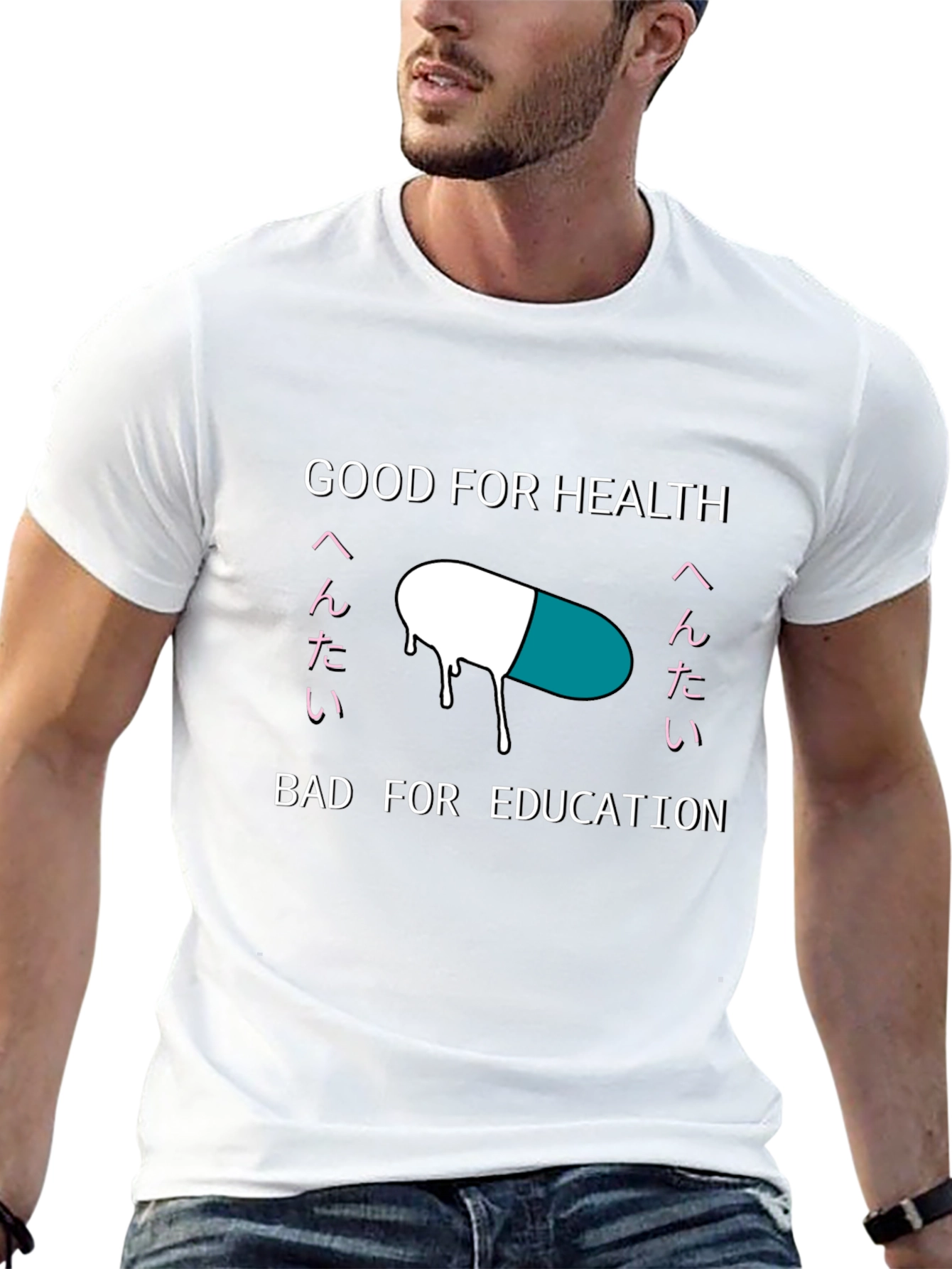 Black Good For Health Bad For Education T-Shirt view 13