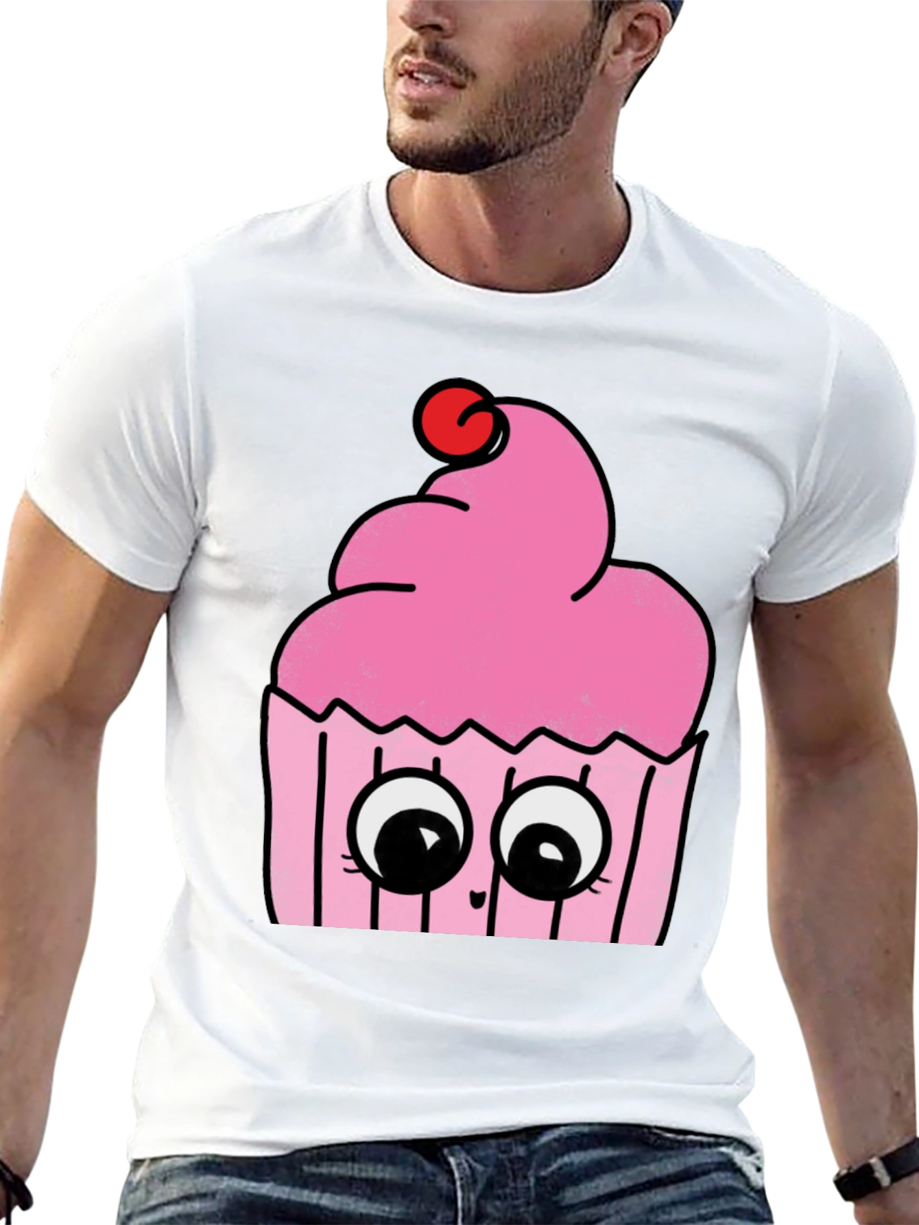 Black Cute Cupcake Graphic Tee - Soft Cotton Comfort view 13