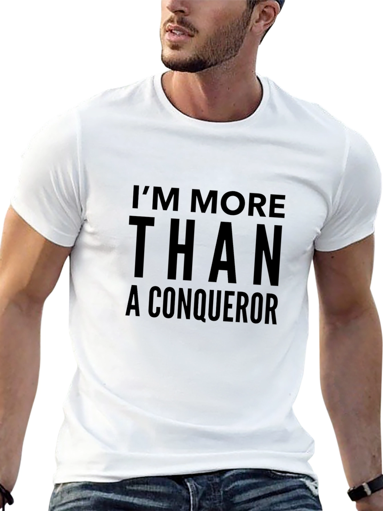 Black I'm More Than A Conqueror Black T-Shirt view 13