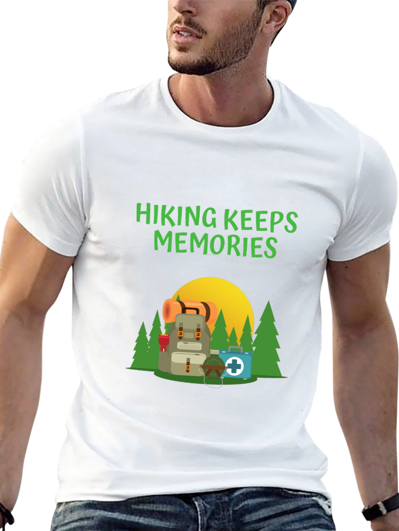 Black Hiking Keeps Memories Graphic T-Shirt view 13