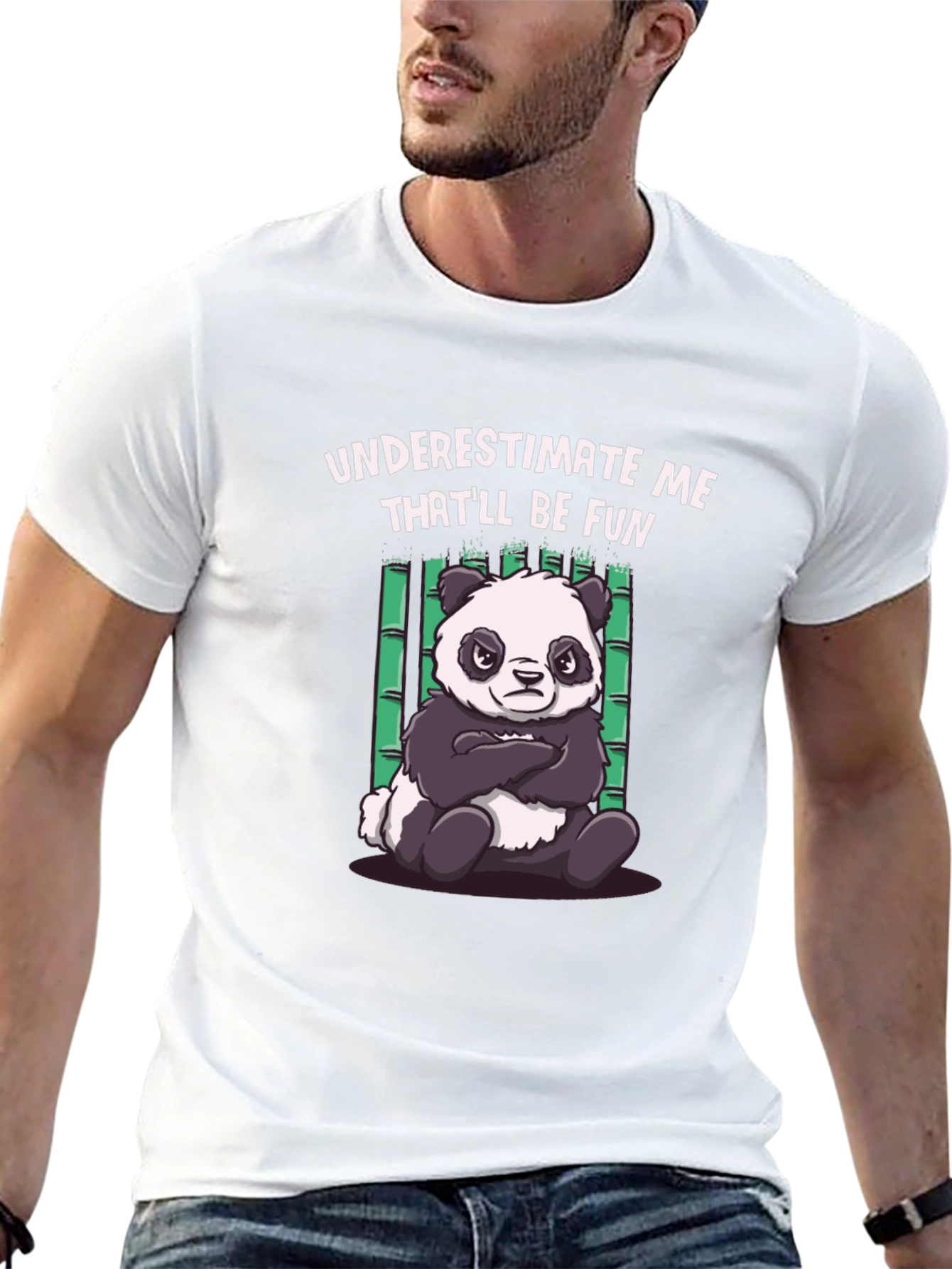 Black Funny Panda T-Shirt - Underestimate Me view 13