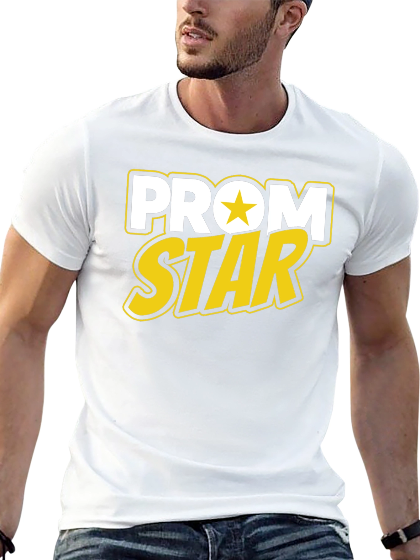 Black Prom Star Graphic Tee - Black Cotton T-Shirt view 13