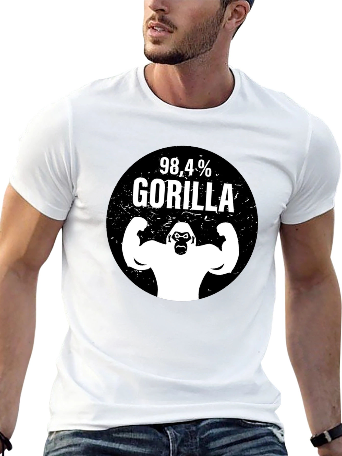 Black 98.4% Gorilla Black Graphic Tee view 13