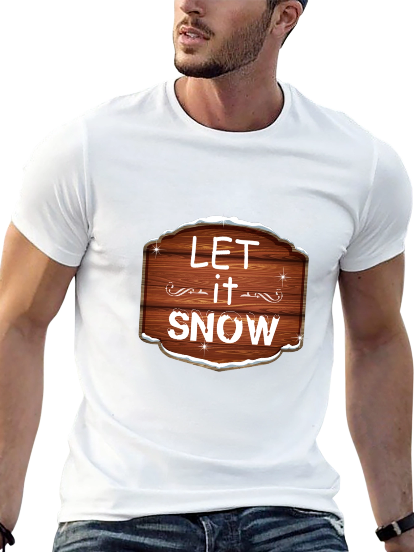 Black Let it Snow Graphic Tee - Festive Holiday Shirt view 13