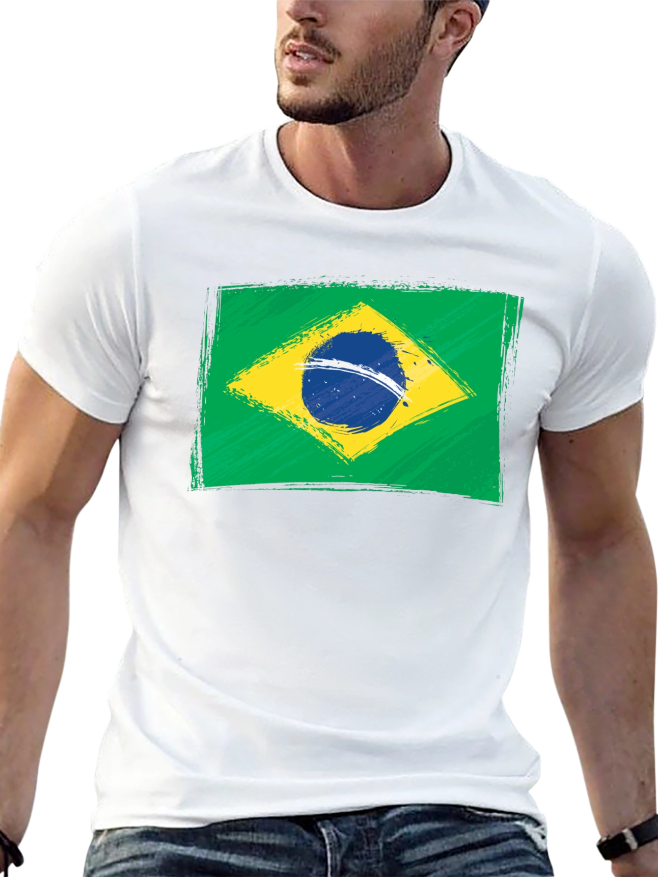 Black Brazil Flag Graphic T-Shirt - Black view 13