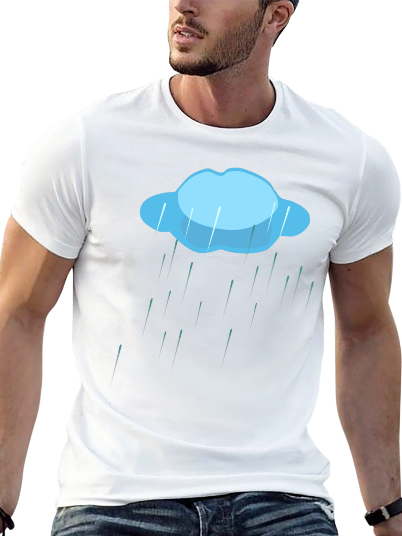 Black Rain Cloud Graphic Tee - Weather T-Shirt view 13