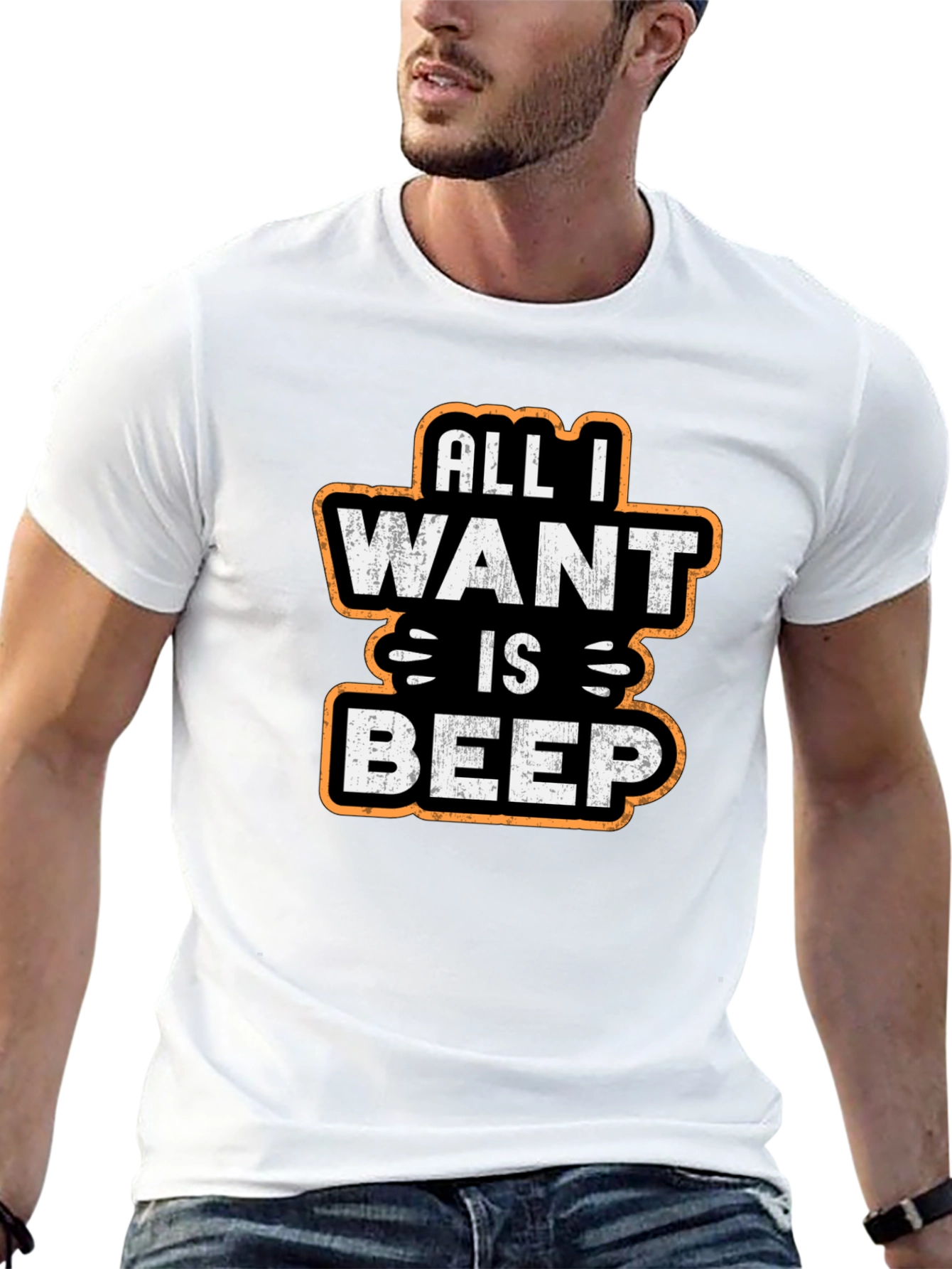 Black All I Want Is Beep - Graphic T-Shirt view 13