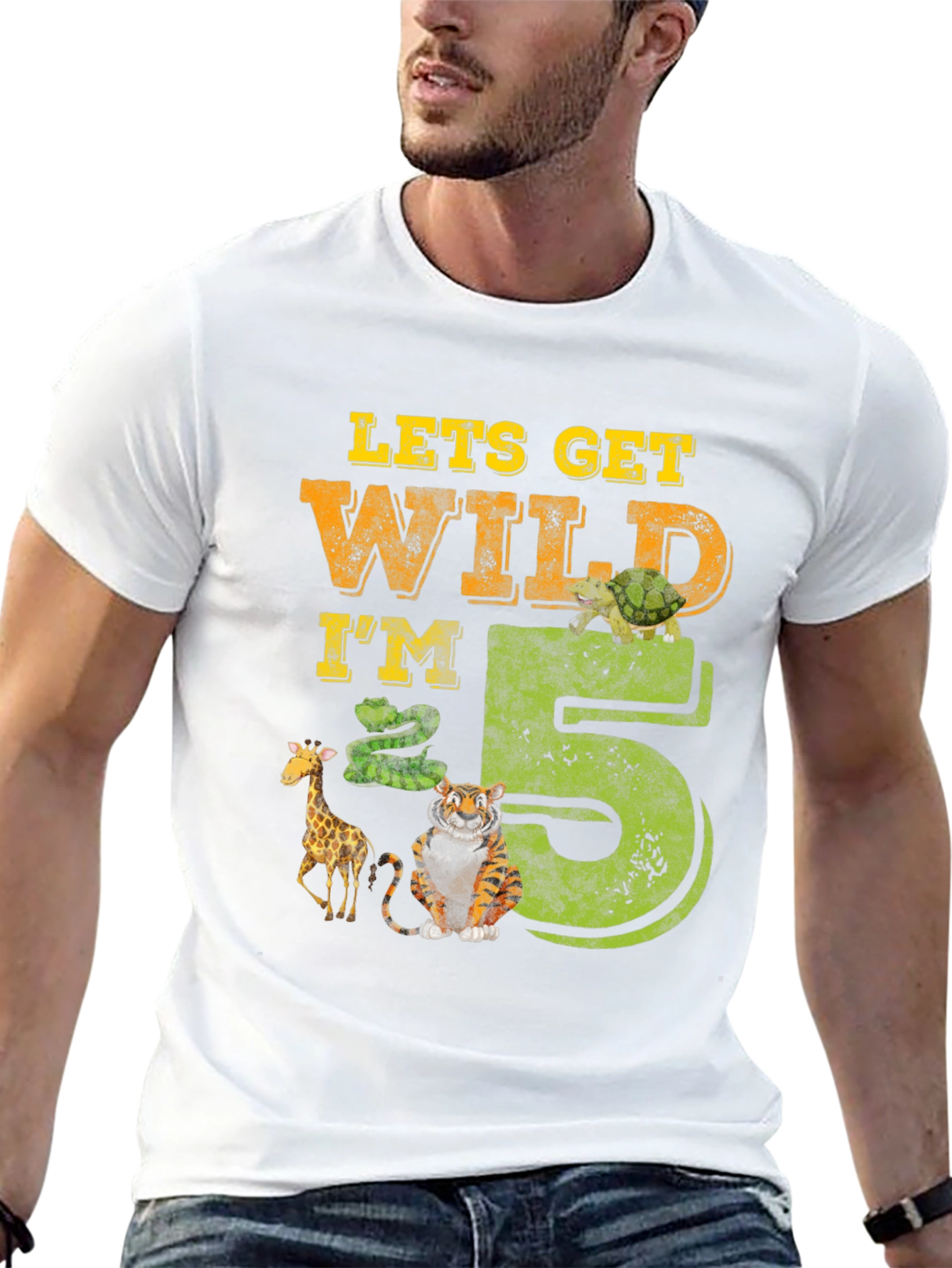 Black Lets Get Wild I'm 5 Birthday T-Shirt view 13