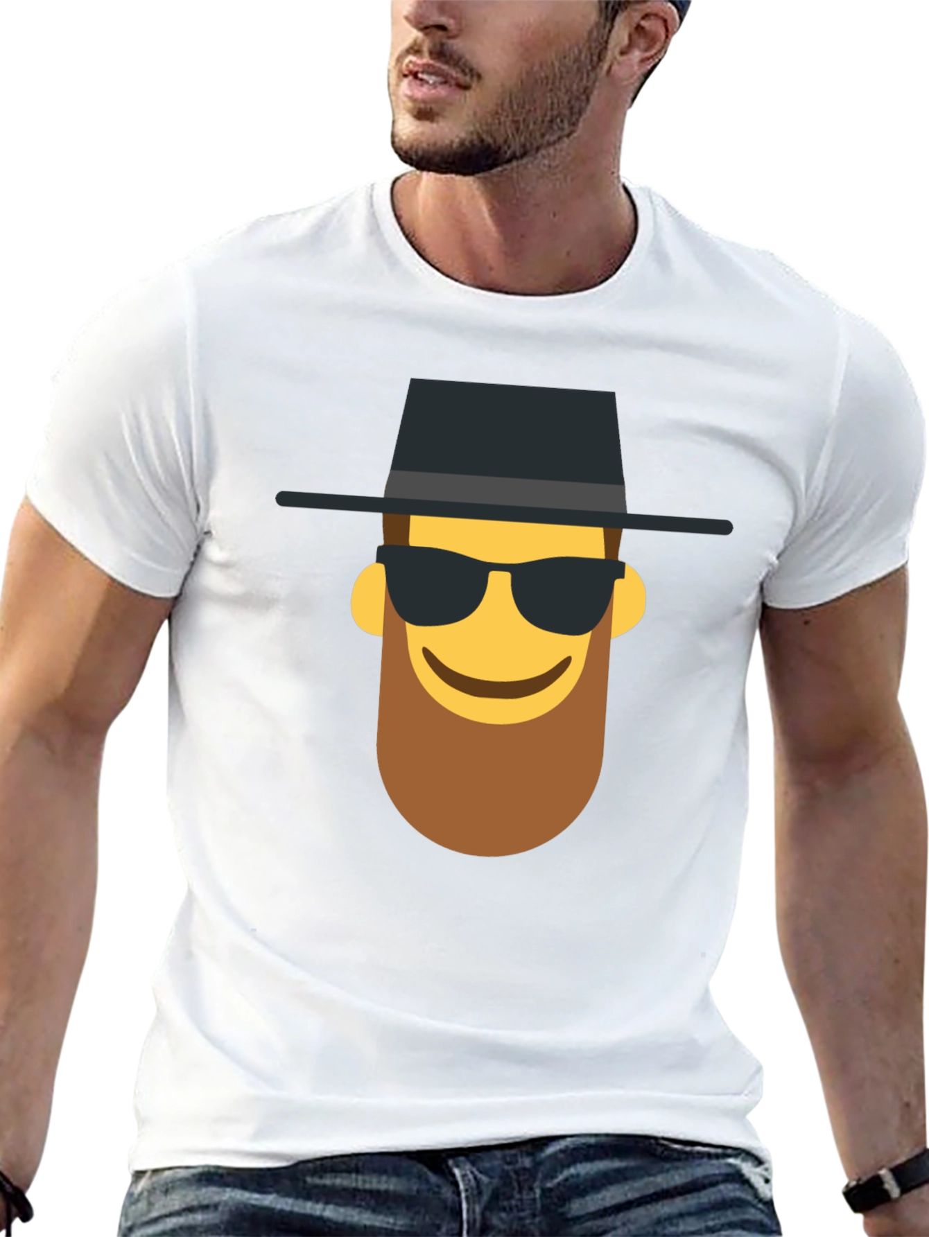 Black Cool Dude Emoji T-Shirt - Black view 13