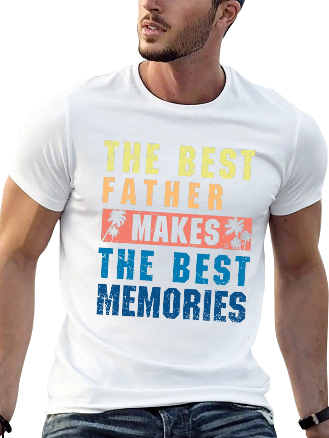 Black Best Father Makes Best Memories Graphic Tee view 13