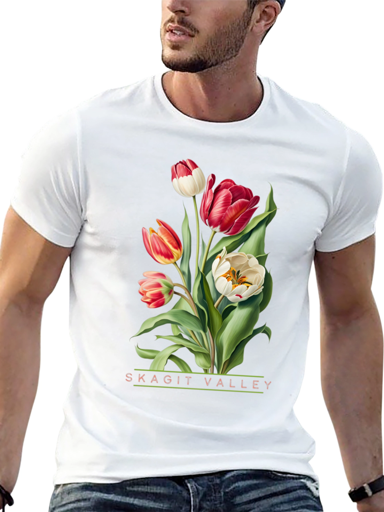 Black Skagit Valley Tulips Graphic Tee view 13