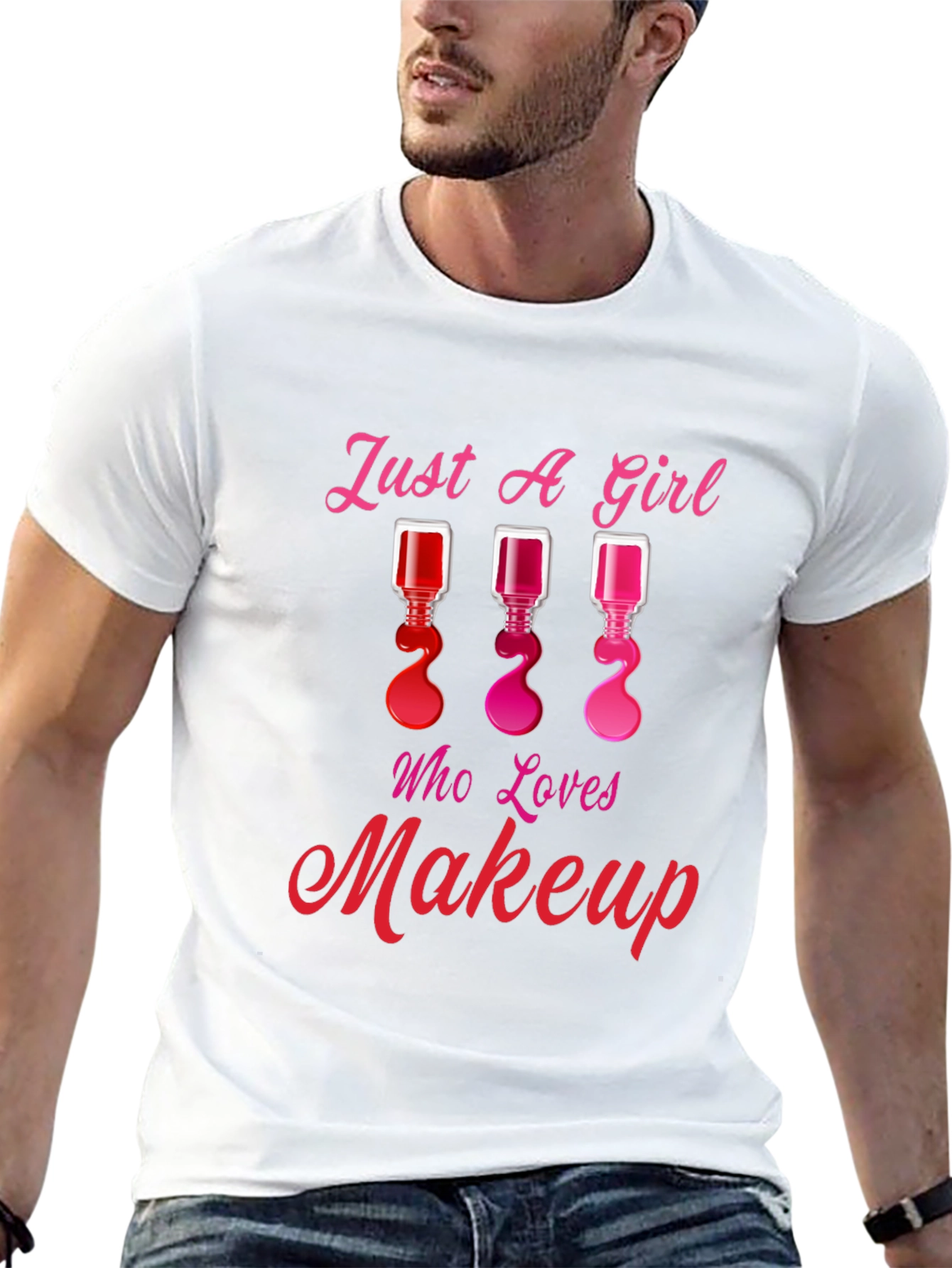 Black Just A Girl Who Loves Makeup T-Shirt view 13