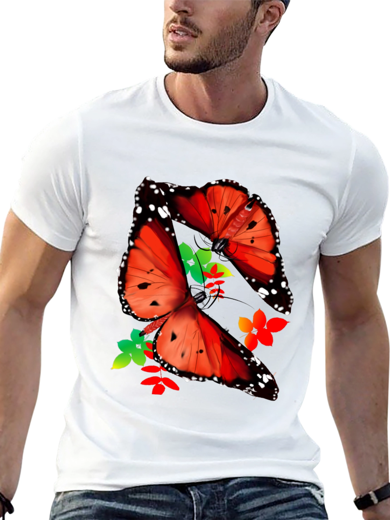 Black Butterfly Graphic Print T-Shirt view 13