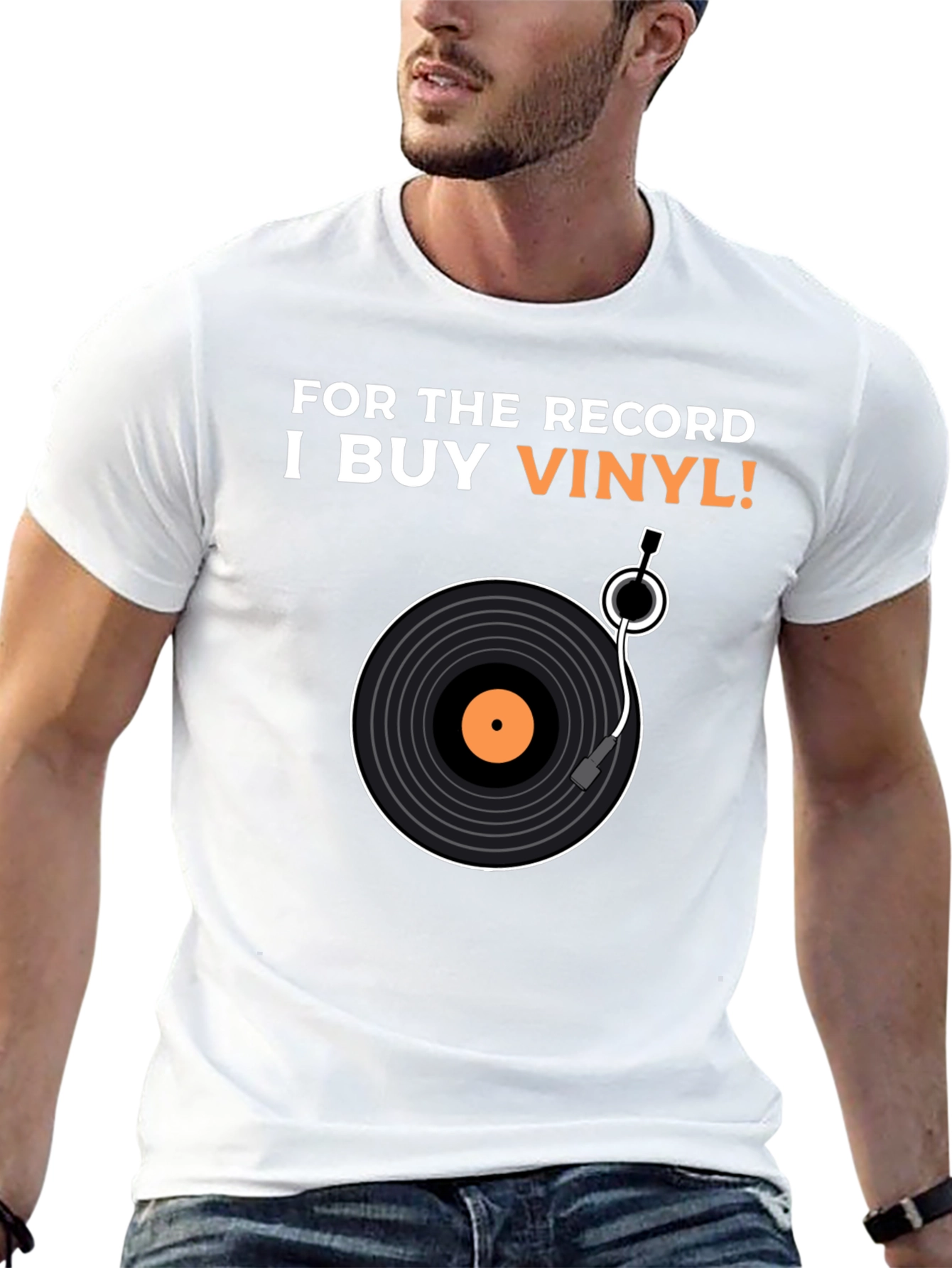Black Vinyl Record T-Shirt - For The Record I Buy Vinyl! view 13