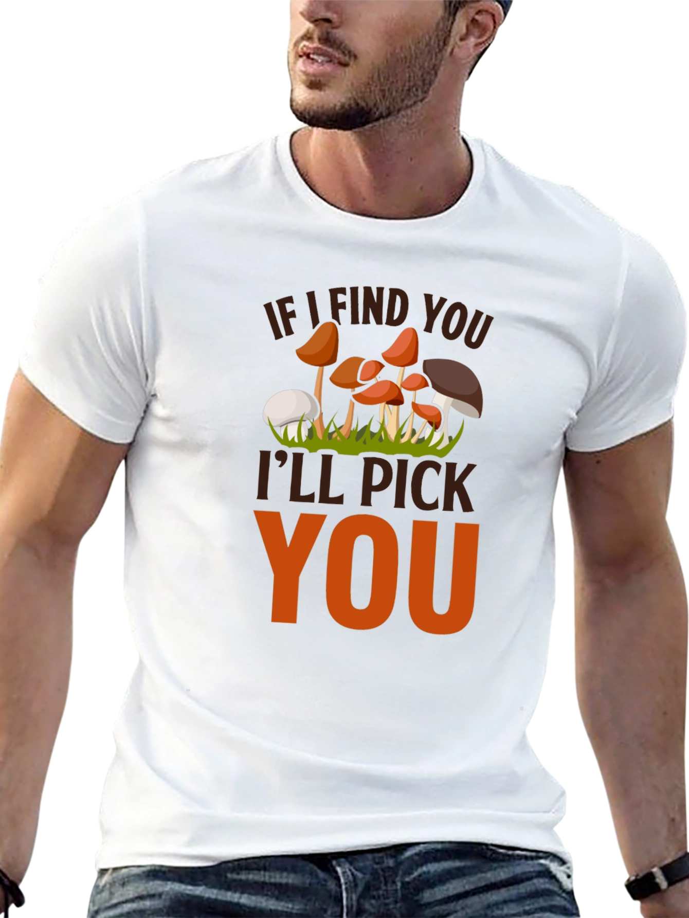 Black Mushroom Lover's T-Shirt - "If I Find You I'll Pick You" view 13