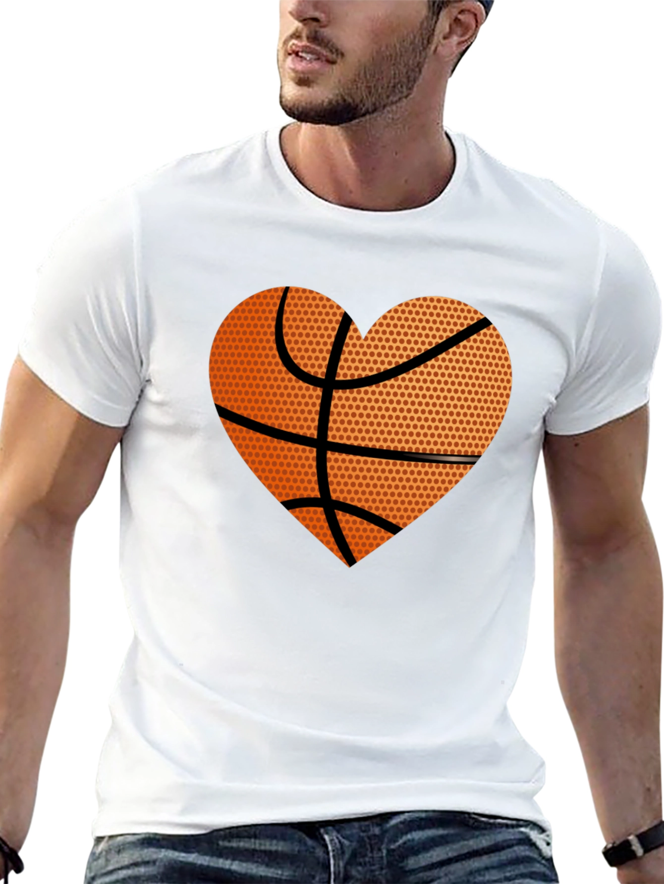 Black Basketball Heart Graphic Tee - Love the Game! view 13