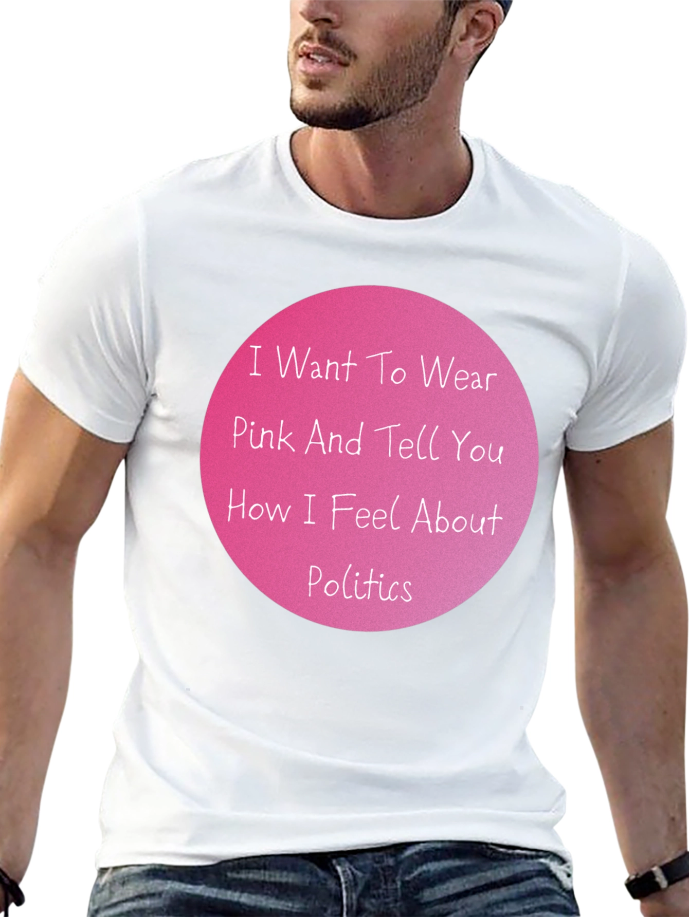 Black Pink Politics Statement T-Shirt view 13