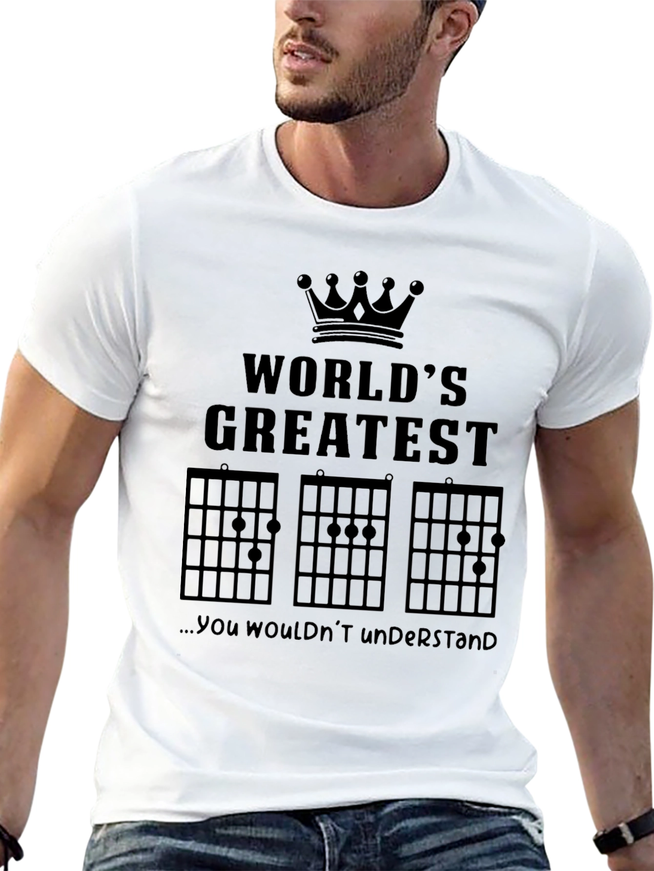 Black World's Greatest Guitarist Funny T-Shirt view 13