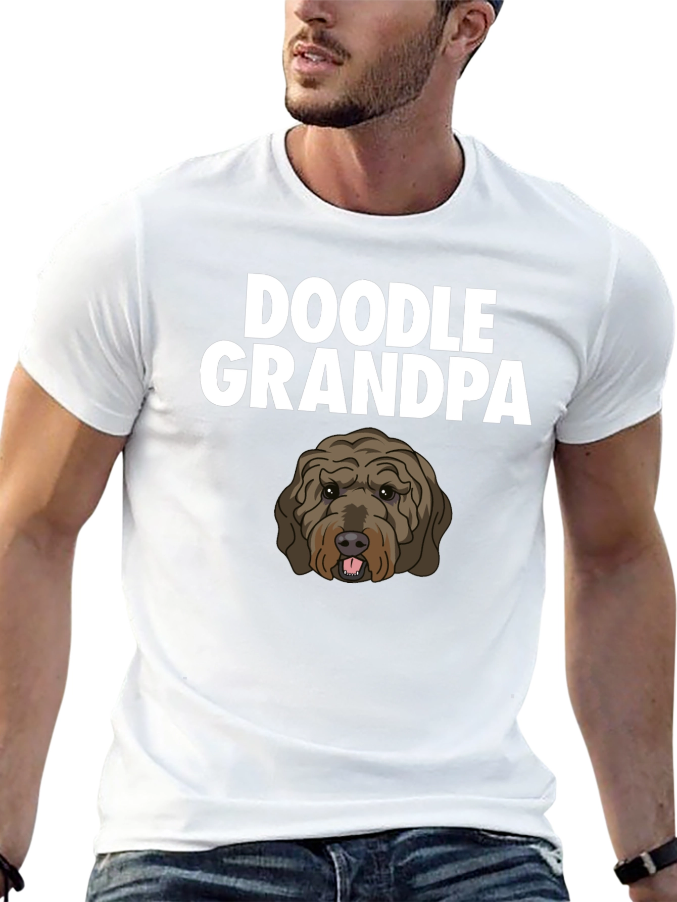 Black Doodle Grandpa T-Shirt - Dog Lover Gift view 13