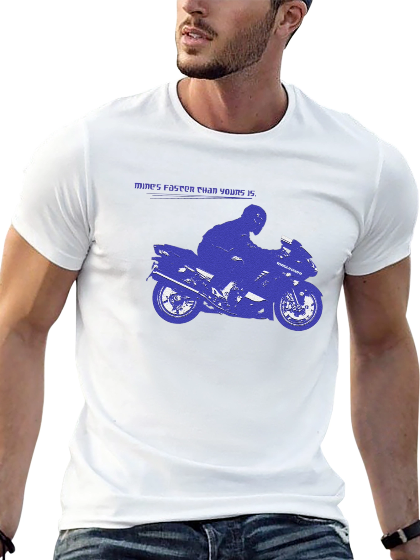 Black Mine's Faster Motorcycle Graphic T-Shirt view 13