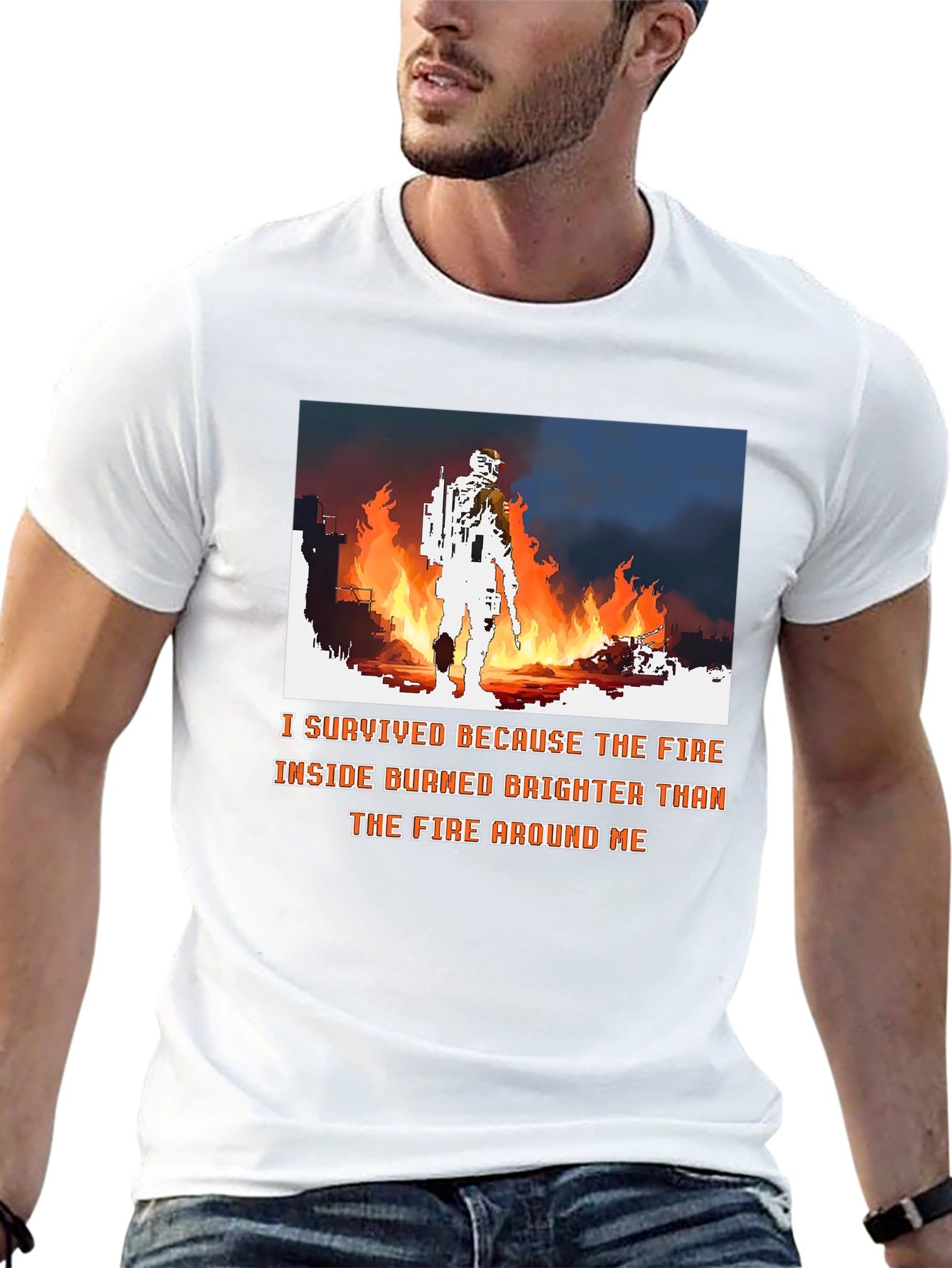 Black I Survived the Fire Graphic Tee - Courage and Resilience view 13