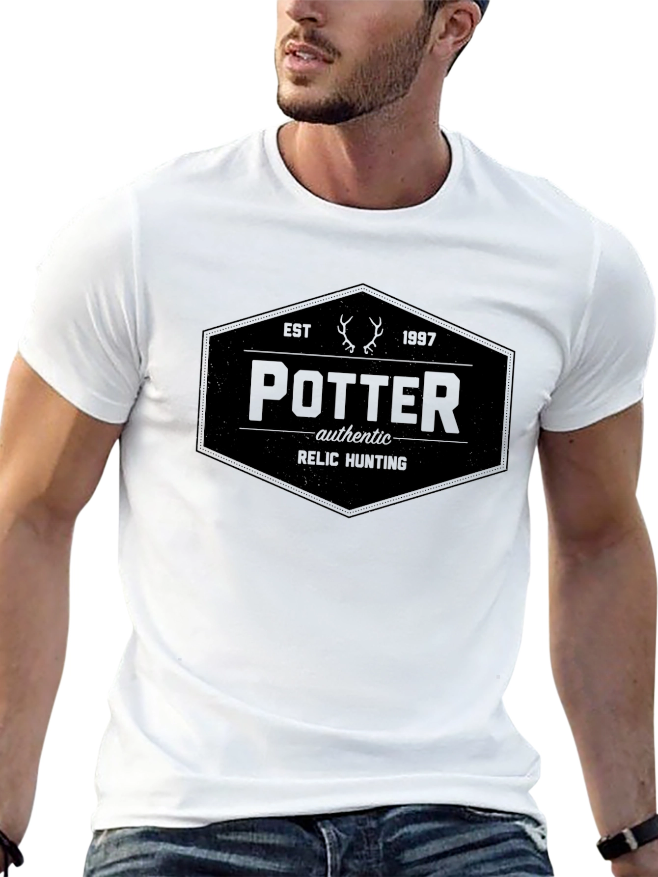 Black Potter Relic Hunting Tee - Authentic Vintage Design view 13