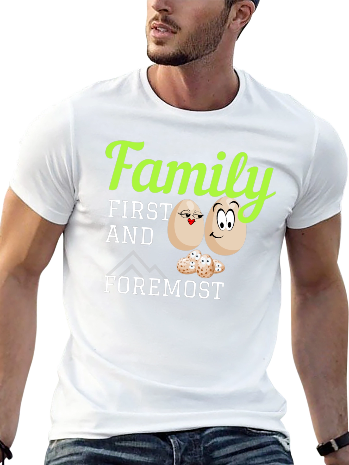 Black Family First T-Shirt - Cute Egg Design view 13