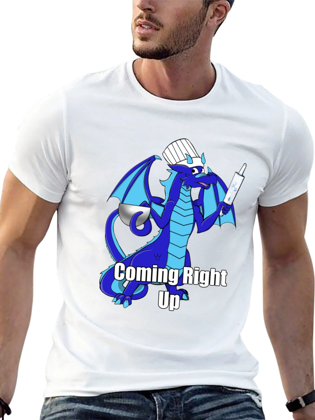 Black Chef Dragon T-Shirt - "Coming Right Up!" view 13