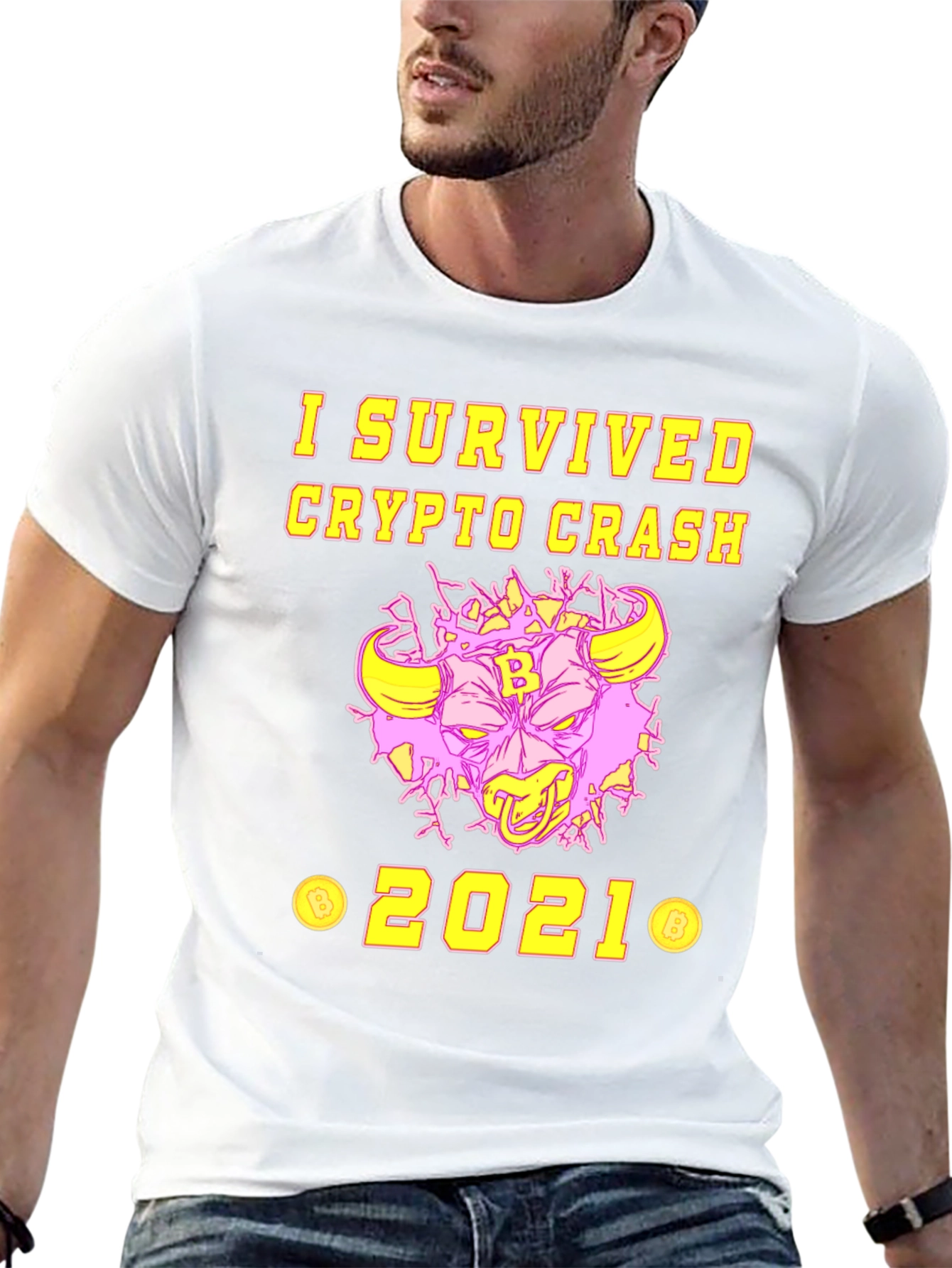 Black I Survived Crypto Crash 2021 T-Shirt view 13