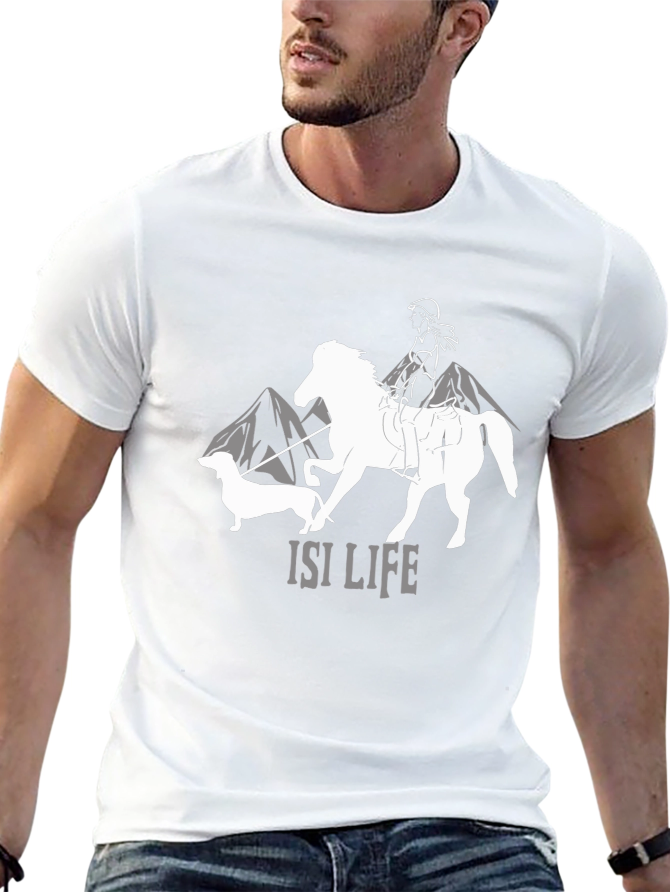Black ISI Life Black T-Shirt - Horse & Dog Design view 13