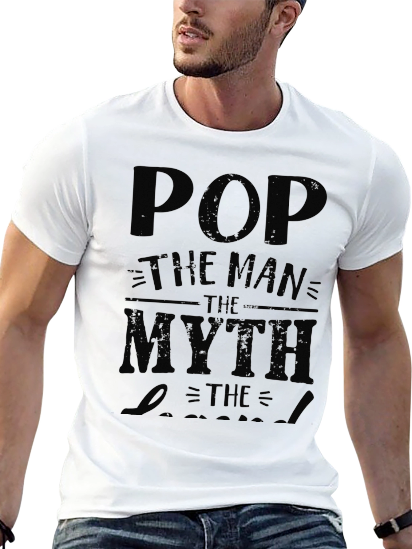 Black Pop The Man, The Myth, The Legend Black T-Shirt view 13