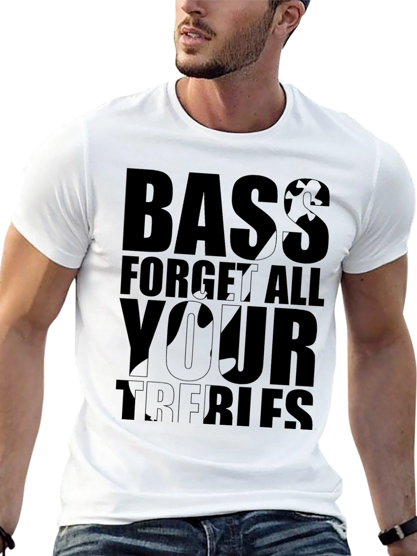 Black Bass Guitar Forget All Your Troubles Graphic T-Shirt view 13